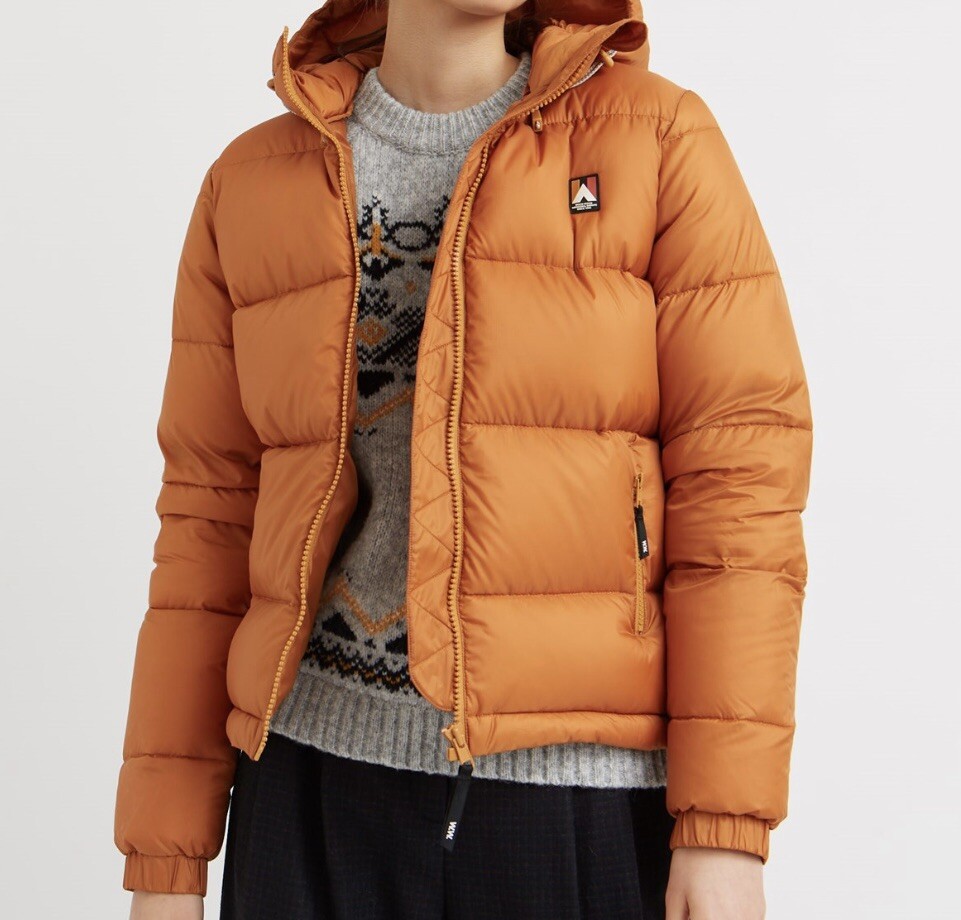 Wood Wood WoodWood Elsa Puffer down jacket mustard NWT 38 UK10