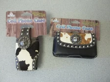Cell Phone Case lot of 2 Rivers Edge Products Faux Cowhide look