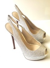 New Womens Aldo Silver High Heel style pumps Size 8.5 MESIANO-81