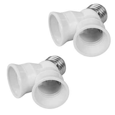 2x Lampensockel Adapter E27 > 2x E27 Verteiler Fassung Sockel Birne Lampe LED