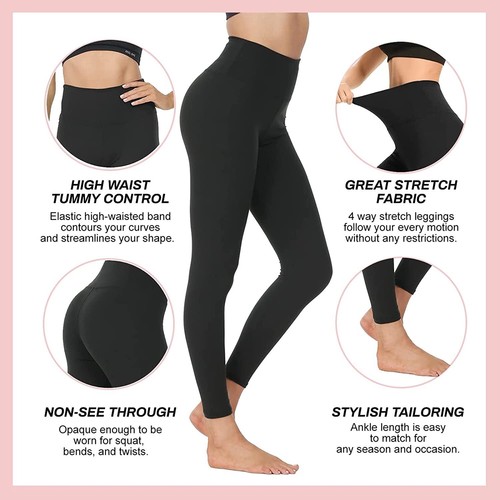 Damen Thermo Leggings dick Winter Fleece gefüttert warm hohe Taille Bauchkontrolle - Bild 5 von 9