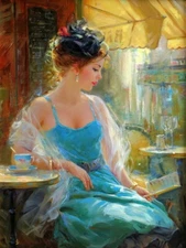 Lady Reading Oil painting Wall Decor art Giclee Printed on Canvas P1460