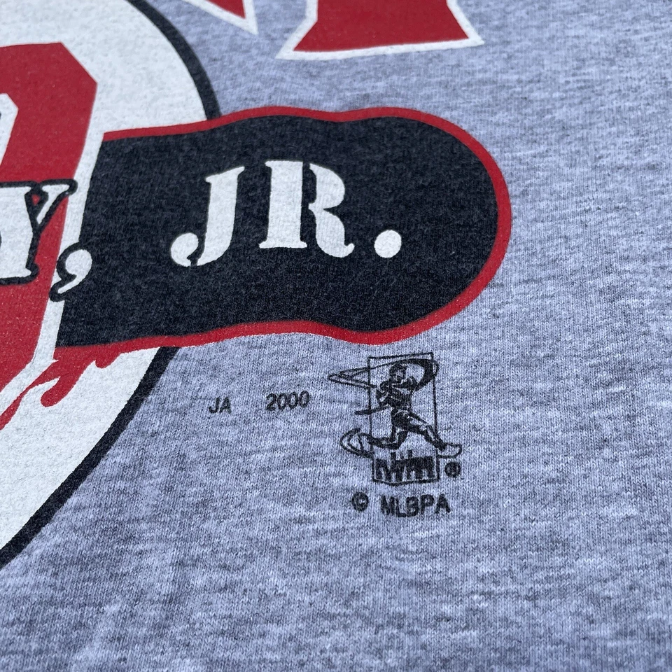 Camiseta deportiva de béisbol deportiva de colección Ken Griffey Jr para hombre grande gris de los Rojos de Cincinnati Foto 3 de 4