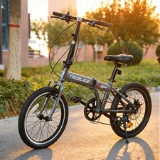 20Inch Folding Bike Adults Adjustable 7 Speed Bicycle Foldable City Bicycle Grey