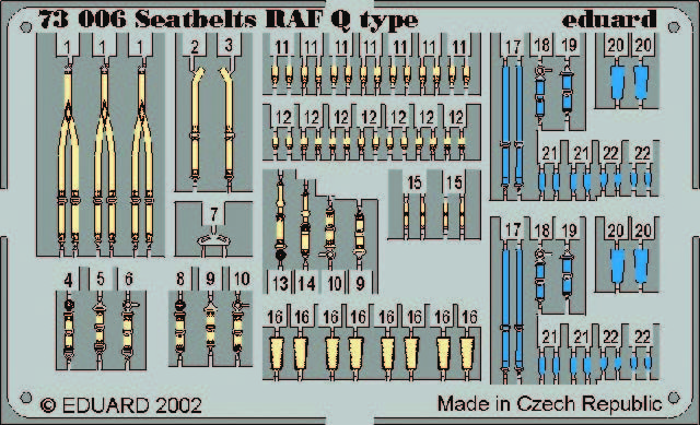 Eduard Accessories 73006 - 1:72 Seatbelts RAF Q Type - Accessories - New