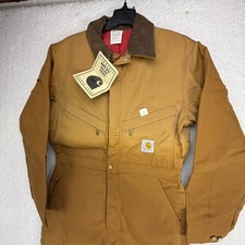 Carhartt Insulated Coveralls Quilt Lined Mens 36 996Q Brown NWT NOS Scolvill