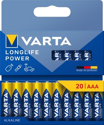 Varta Batterie Alkaline, Micro, AAA, LR03, 1,5V Longlife Power, Retail Blister (