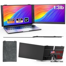 Laptop Screen Extender - Ultra-Thin 1.3lbs FHD IPS Dual Portable Monitor 14"