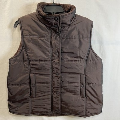 Weather Proof Garment Co Chocolate Brown Women s Lg Lined Puffer Vest Cold  Gear