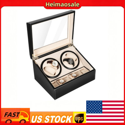Automatic Watch Winder 4+6 Display Box Leather Jewelry Storage Silent Motor