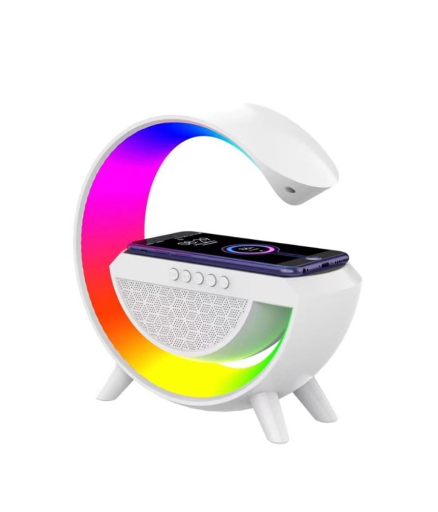 Lampada Led Caricabatteria Wireless Cassa Speaker Bluetooth Musica Altoparlante