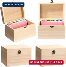 4 Pcs Index Card Holder 3x5 Wooden Notecard Recipe Box Index Card Organizer Busi