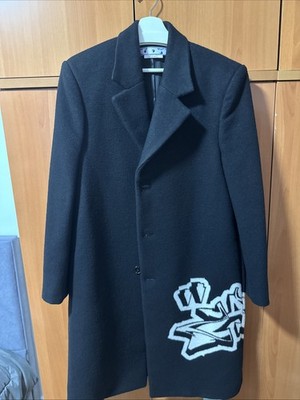 Off-White Wool Graffiti Coat Size 48 (True medium)