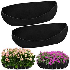 2PCS 24Inch Upgraded Planter Basket Liners Fabric Window Box Liners Felt Trou...
