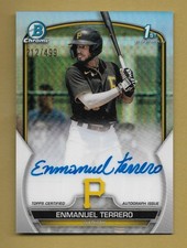 ENMANUEL TERRERO 2023 TOPPS BOWMAN CHROME 1ST REFRACTOR SP ROOKIE RC #'D /499