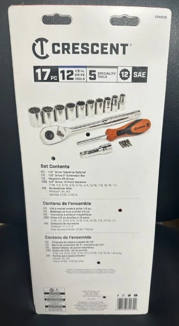 Crescent CSWS11C 17 Pc. SAE Socket Wrench Set - Image 2 of 2