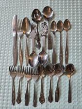 Vtg Kids Silverware Lot Disney Minnie Pluto O...