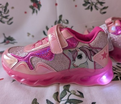 NEU Mädchen Sneaker BUNT mit Blinkfunktion Einhorn Gr. 28