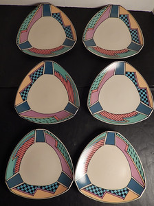 Vintage 1980s Rosenthal Studio Line Dorothy Hafner FLASH Salad Plate Memphis 6