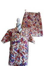 Vintage Outback Gear 2 Piece Skirt Blouse 100 Cotton LARGE Floral Short Sleeve