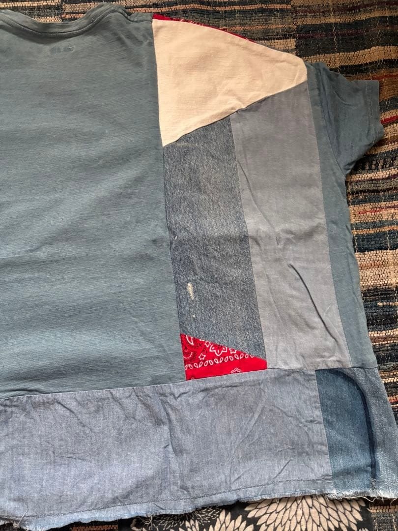 KAPITAL Patchwork Pattern BORO Oversize T-Shirt I… - image 8