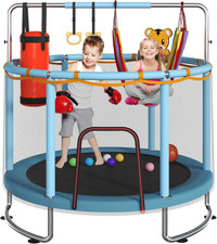 Trampoline for Kids, Upgrade Full Anti-Rust 440Lbstoddler Trampoline with Net,Up