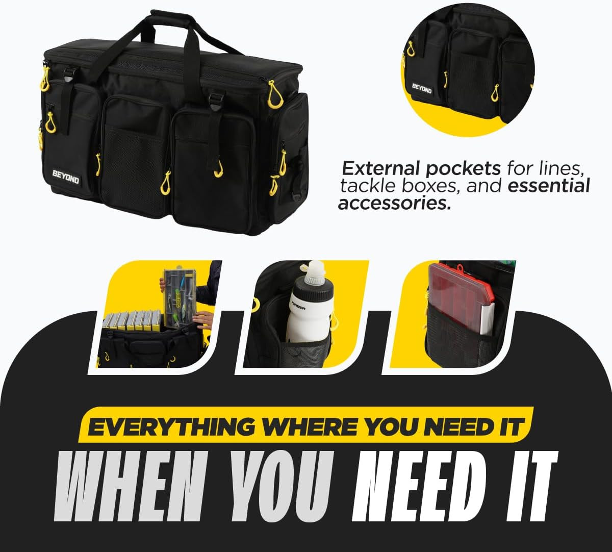 Beyond Fishing Hauler Tackle Bags - Water Resistant with Hard Molded Bottom - Pe