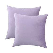 Comfy Soft Thick Velvet Throw Pillow Cases for 18" x 18" Pack of 2 Lavender
