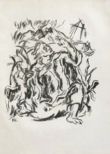 Caspar, John on Patmos. [1919]. Original Lithograph