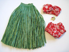 Barbie 1605 Green Hula Grass Skirt/Bathing Suit/ankle-wrist lei - 1959 - crisp