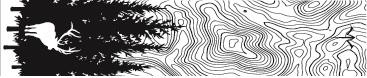 White Water Archery White Elk Pine Trees Thin Line Topo Map Arrow Wraps