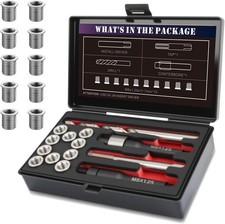 M8x1.25x11.7mmx10pcs Thread Repair Kit with 9.4mm Insert HSS Drill, Tap,