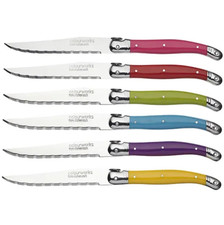 Colourworks Six Piece Steak Knife Set Stainless Steel Full Length Tang Knife Set