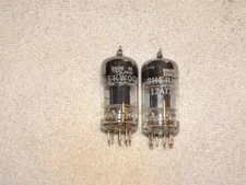 2 x 12AT7/ECC81 Brimar/Mullard Tubes*Black Plates*Super Strong Matched pair*#15