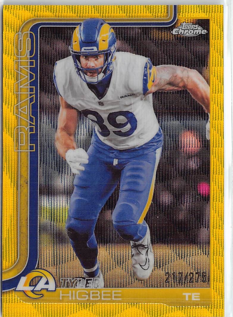 2025 Topps Chrome #172 Tyler Higbee Yellow Wave Refractor #/275