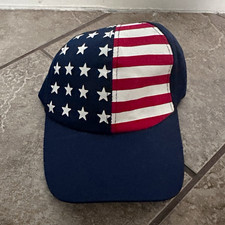 Navy/Red/White Adjustable Baseball Cap Hat One Size USA Flag Patriotic Unisex