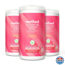 Method All-Purpose Cleaning Wipes Pink Grapefruit Compostable 70 Ct 3-Pack
