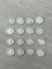 Lot Of 16 Mercury Dimes 1930 - 1939 Coins Incl 1936D Circulated 90% Silver