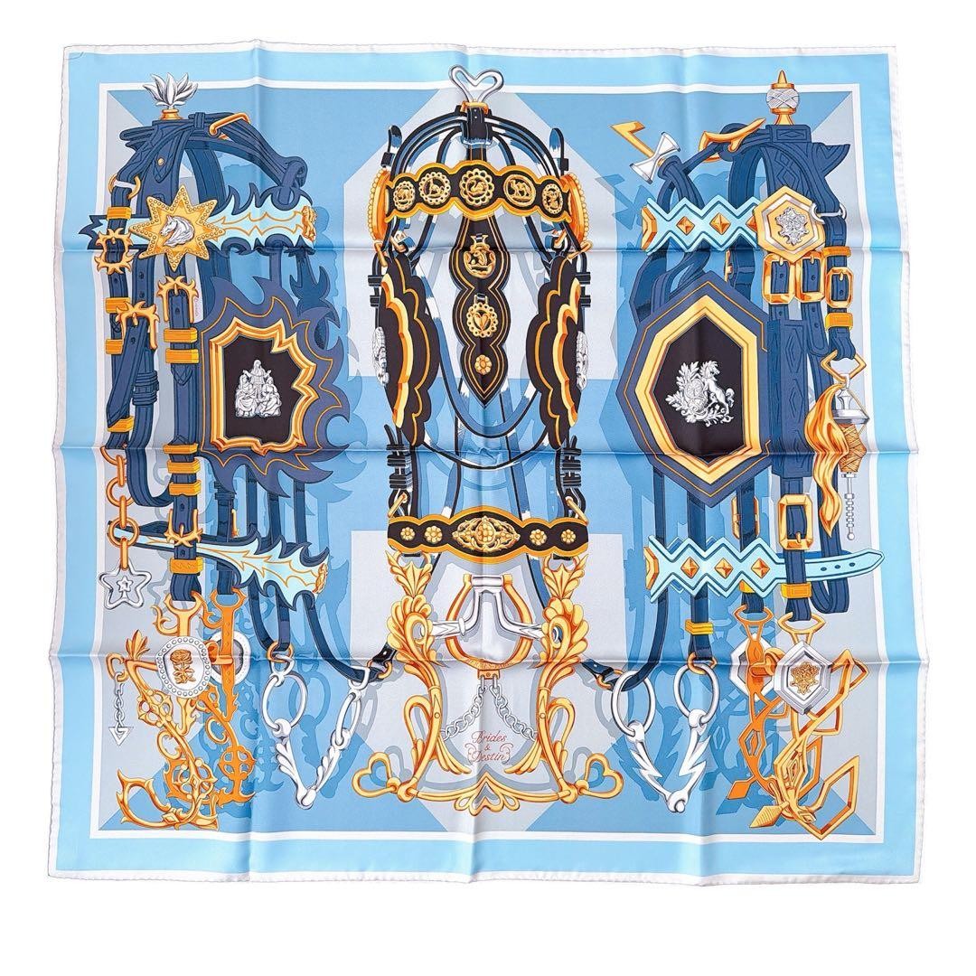 Brides et Destin blue, orange, pink - Hermès Scarf Details | Scarf