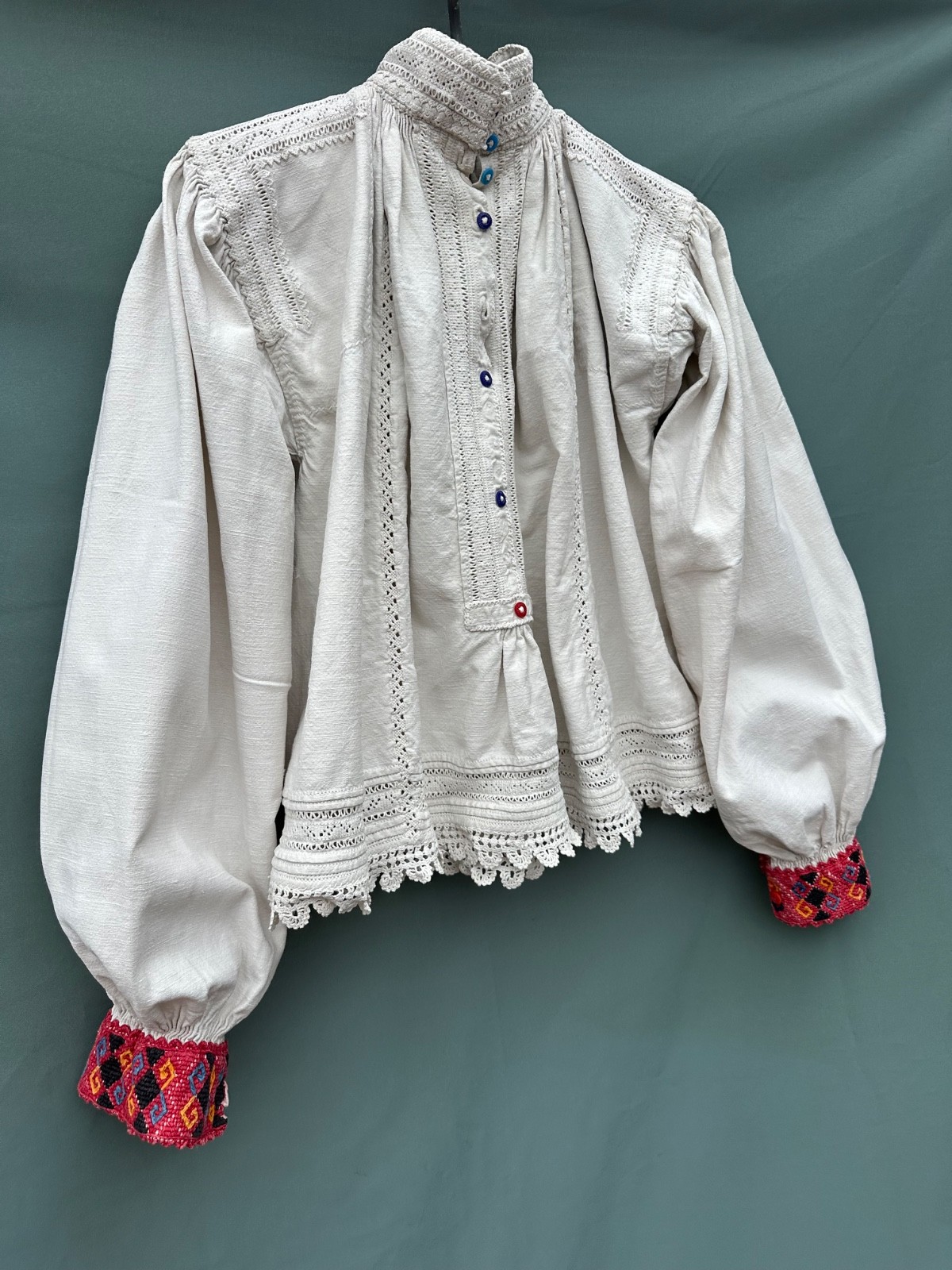 1920s Romanian Folk Blouse • Antique Hand Embroidered Linen Shirt  Vintage lover