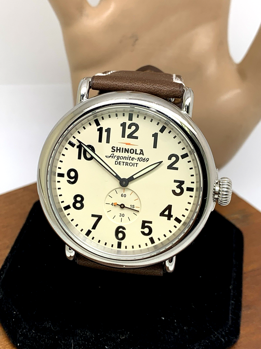 Shinola Men's Watch S0110000039 Runwell Quartz Cream Dial Brown