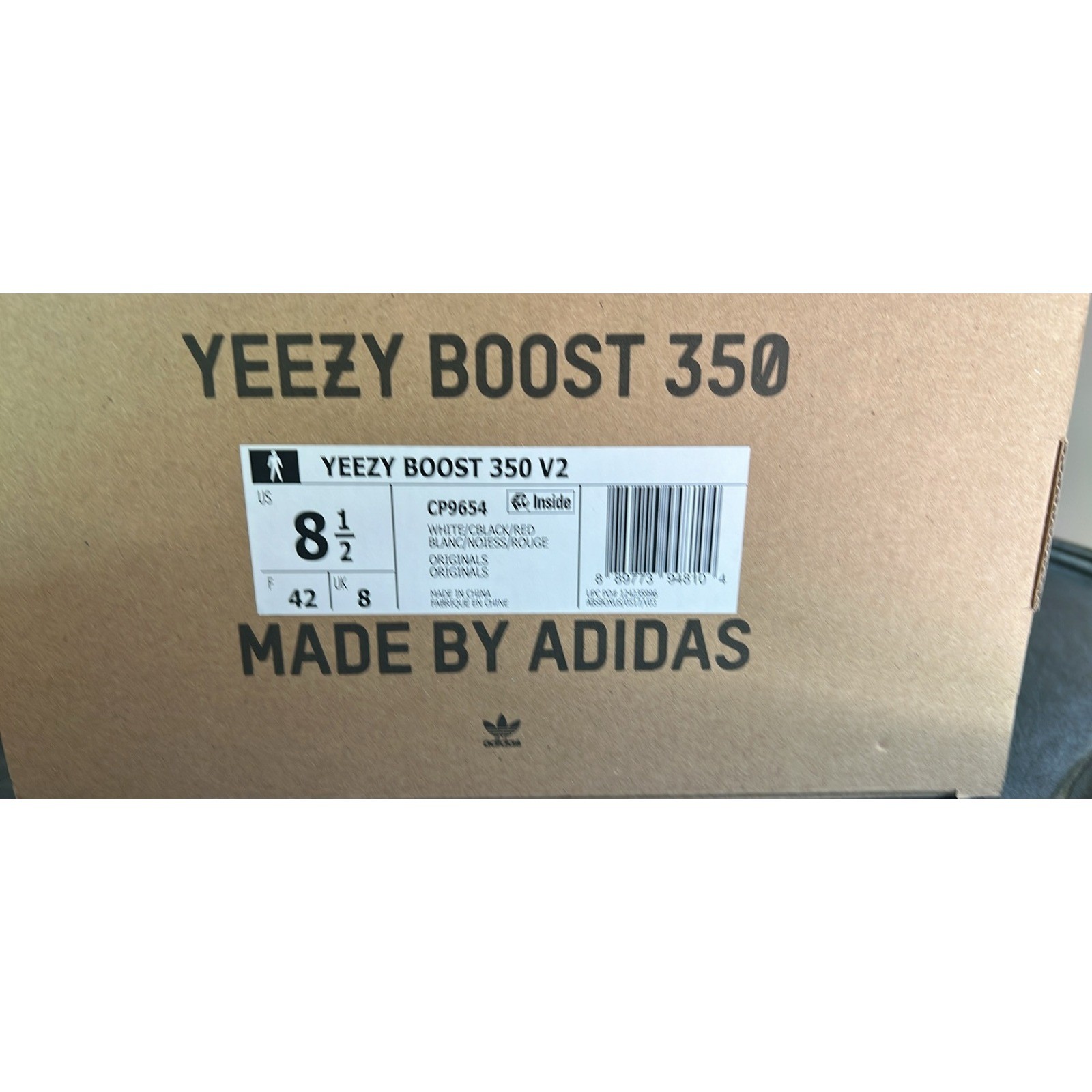 adidas Yeezy Boost 350 V2 "Zebra" White/Black Red SPLY-350 Sneakers US 8.5 w/ Bo thumbnail 4