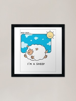 Piep Piep Im A Sheep Design gerahmt gerahmt Wandbild Poster Leinwanddruck Bild