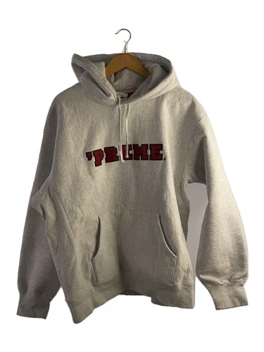 Felpa Supreme con cappuccio L cotone grigio usata