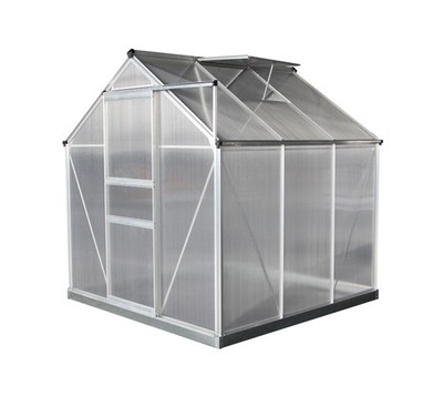 Gewächshaus Treibhaus Pflanzenhaus Aluminium silber Westmann 192x192x201cm