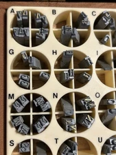 Kingsley Hot Foil Machine Type 18 Pt Typo Roman ALL CAPS Used