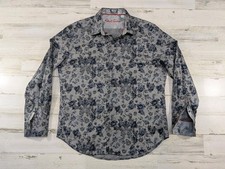 Robert Graham Shirt Mens Extra Large Classic Fit Floral Flip Cuff Dragons
