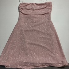 Windsor Womens Small Pink Sparkle Strapless Dress NWT