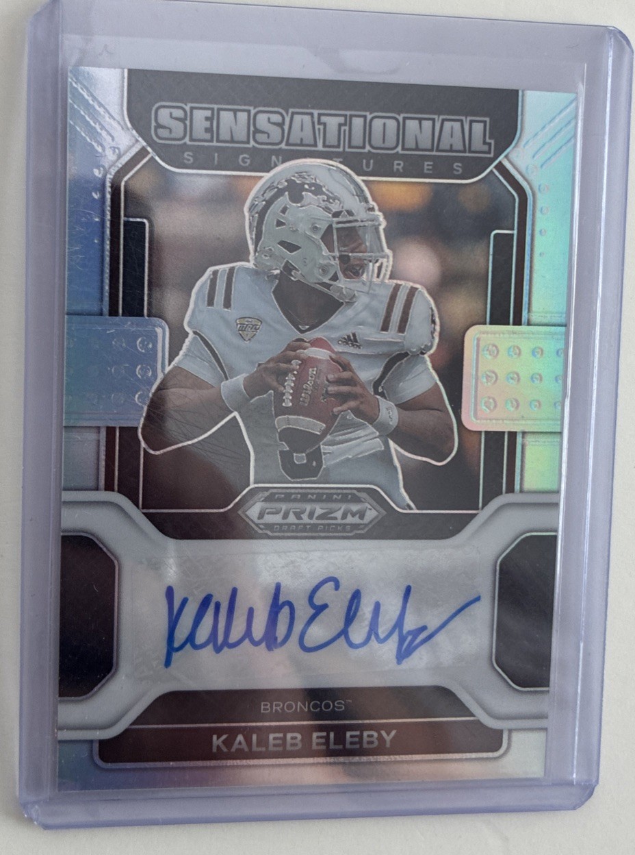 Kaleb Eleby 2023 Panini Silver Prizm Sensational Signatures Football Card SS-KEL