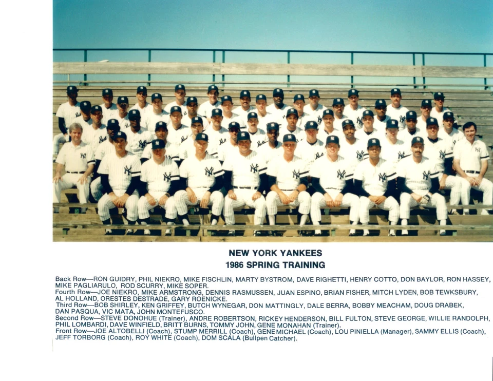 1986 NEW YORK YANKEES 8X10 TEAM PHOTO BASEBALL HOF MATTINGLY GUIDRY USA